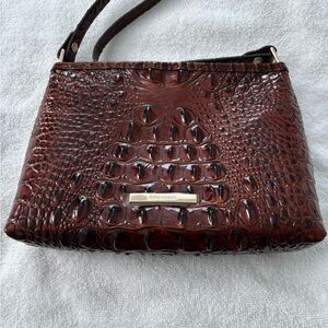 Brahmin Rich Brown Embossed Shoulder Bag